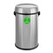 Alpine Industries Round Indoor Metal Can, Stainless Steel Brushed, Stainless Steel/Plastic ALP470-65L-1-CO - alternate 1
